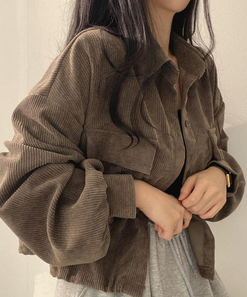 コーデュロイ長袖シャツジャケット